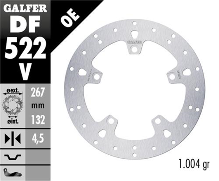 DISCO FRENO MOTO GALFER X MAX 270 X129  5T ( NG 1123 )